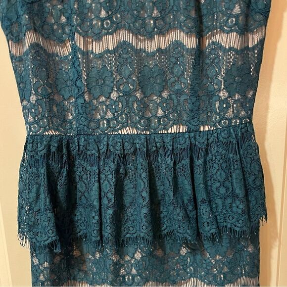 ANTHROPOLOGIE MAEVE Elsa Peplum Dress Teal Green Women’s Size XS - Picture 4 of 6